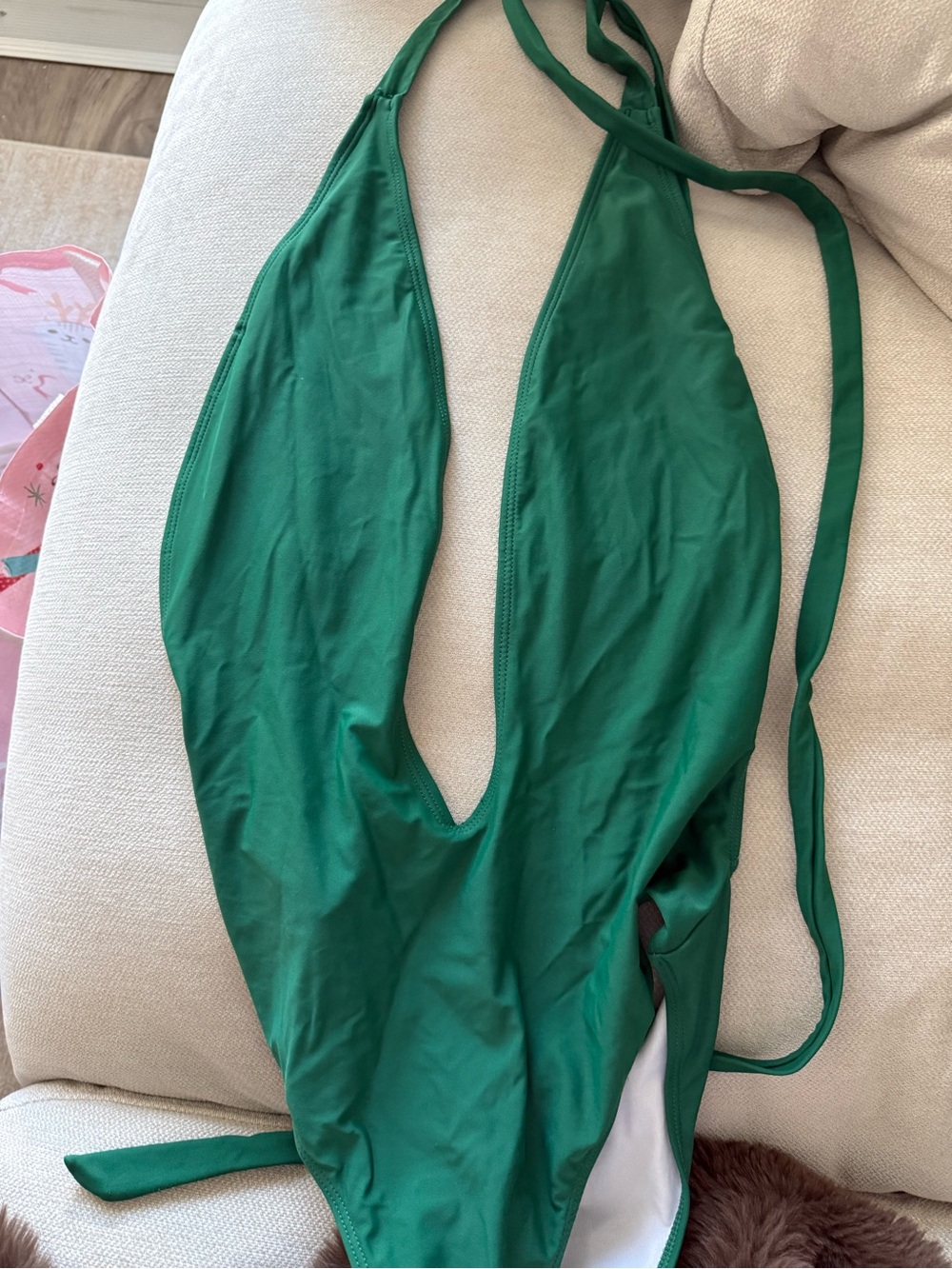 Amazon Green Halter One-Piece Swimsuit